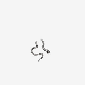 Detail View 1 of A Pair of Vicious Cobra Snake Swirl White Brass Hoop Ear Weight Hanger